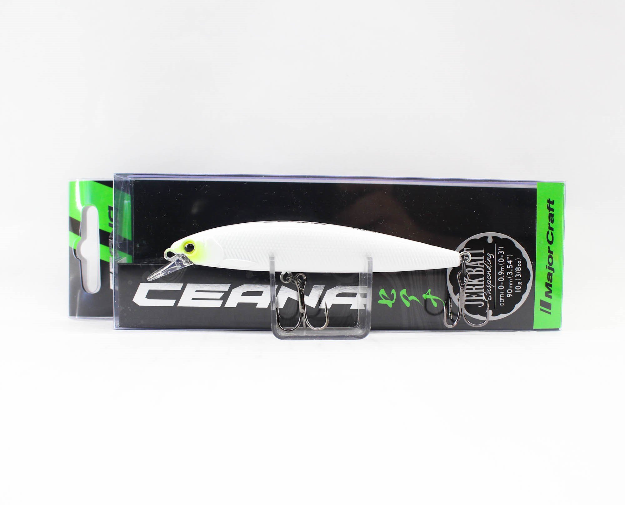 Major Craft Ceana Jerkbait 90SPS Shallow 9cm 10gr #04 Yellow Cheek Pearl White