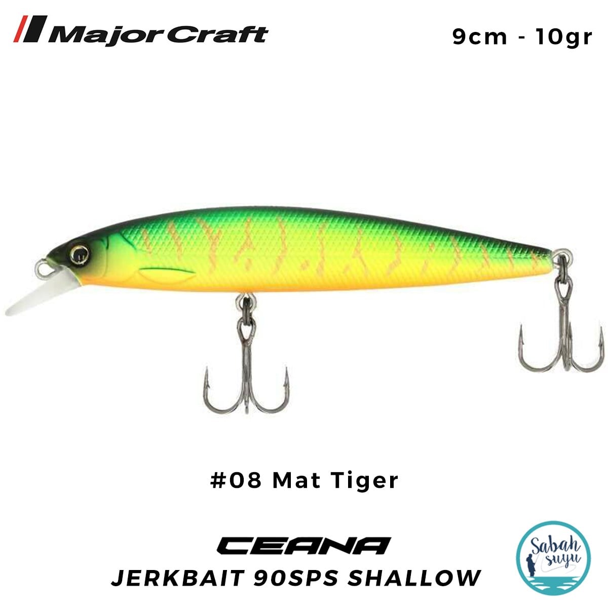 Major Craft Ceana Jerkbait 90SPS Shallow 9cm 10gr #08 Mat Tiger