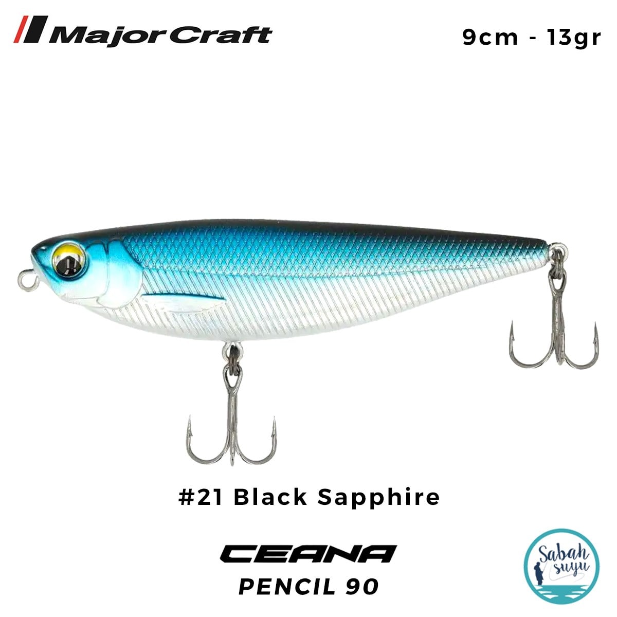 Major Craft Ceana Pencil 90 9cm 13gr #21 Black Sapphire