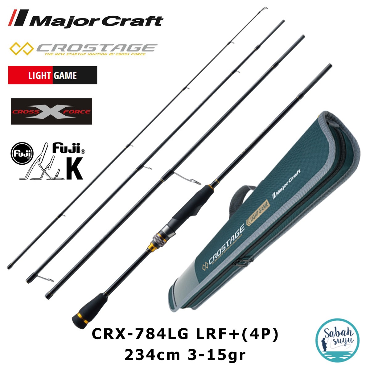 Major Craft Crostage CRX-784LG LRF+ 234cm 3-15gr (4P) Microjig Kamış Seyahat Tipi
