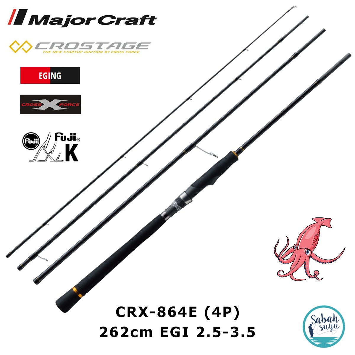 Major Craft Crostage CRX-864E Eging 262cm EGI 2.5-3.5 (4P) Spin Kamış Seyahat Tipi