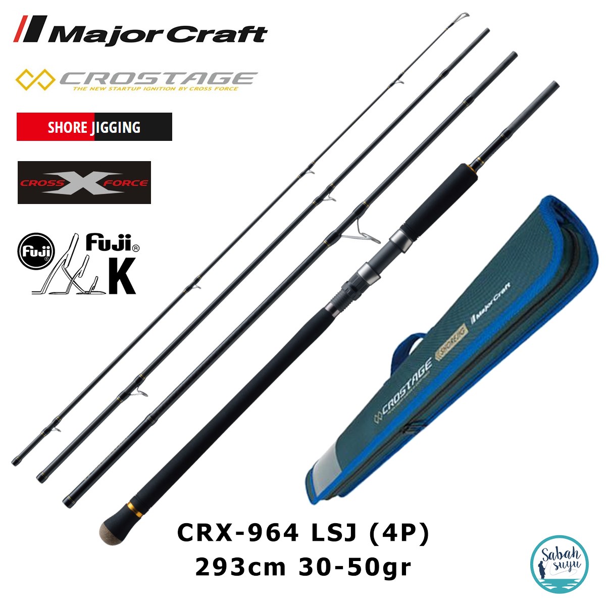 Major Craft Crostage CRX-964LSJ 2.93mt 30-50gr (4P) Light Shore Jigging Kamış Seyahat Tipi