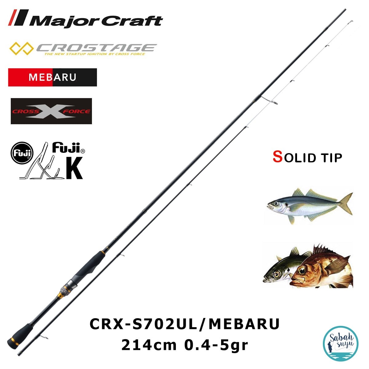 Major Craft Crostage CRX-S702UL Mebaru Solid 214cm 0.4-5gr (2P) LRF Kamış