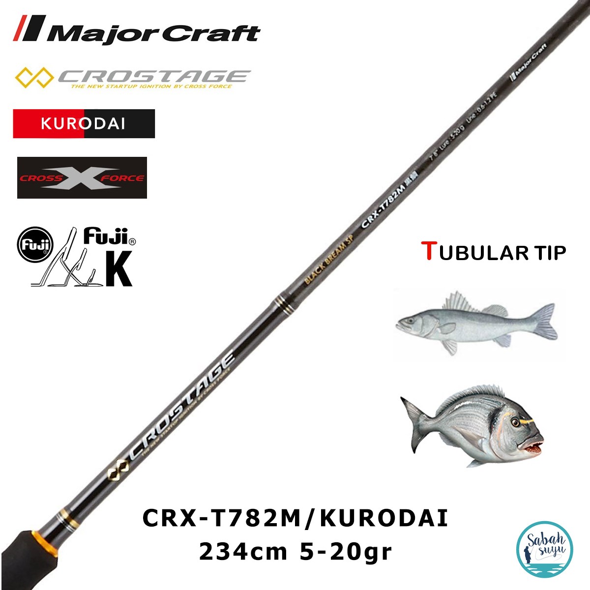Major Craft Crostage CRX-T782M/Kurodai 234cm 5-20gr (2P) Light Spin Kamış