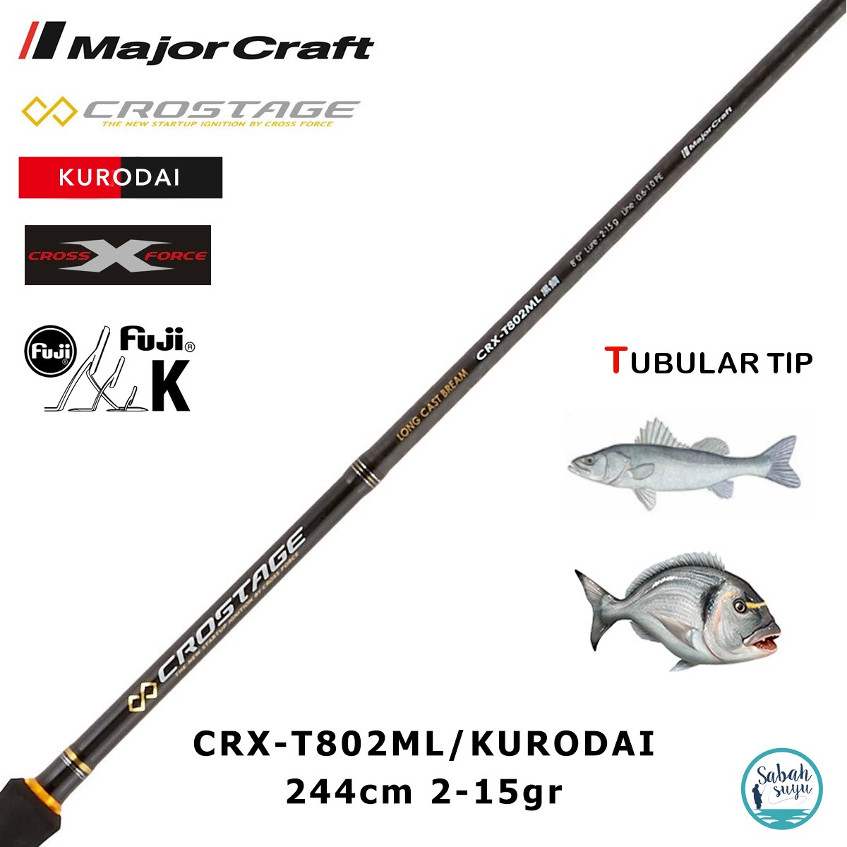 Major Craft Crostage CRX-T802ML/Kurodai 244cm 2-15gr (2P) LRF Kamış
