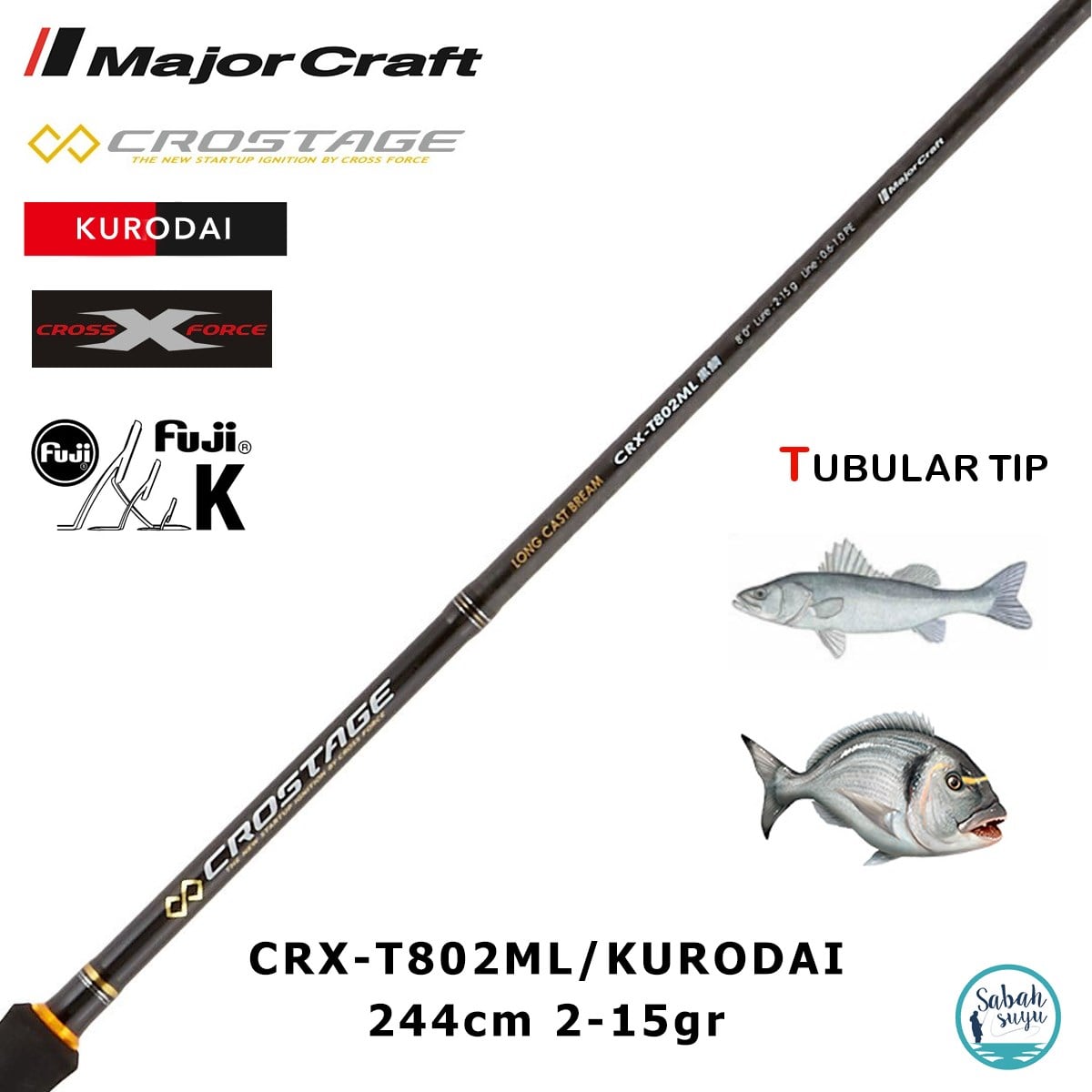 Major Craft Crostage CRX-T802ML/Kurodai 244cm 2-15gr (2P) LRF Kamış