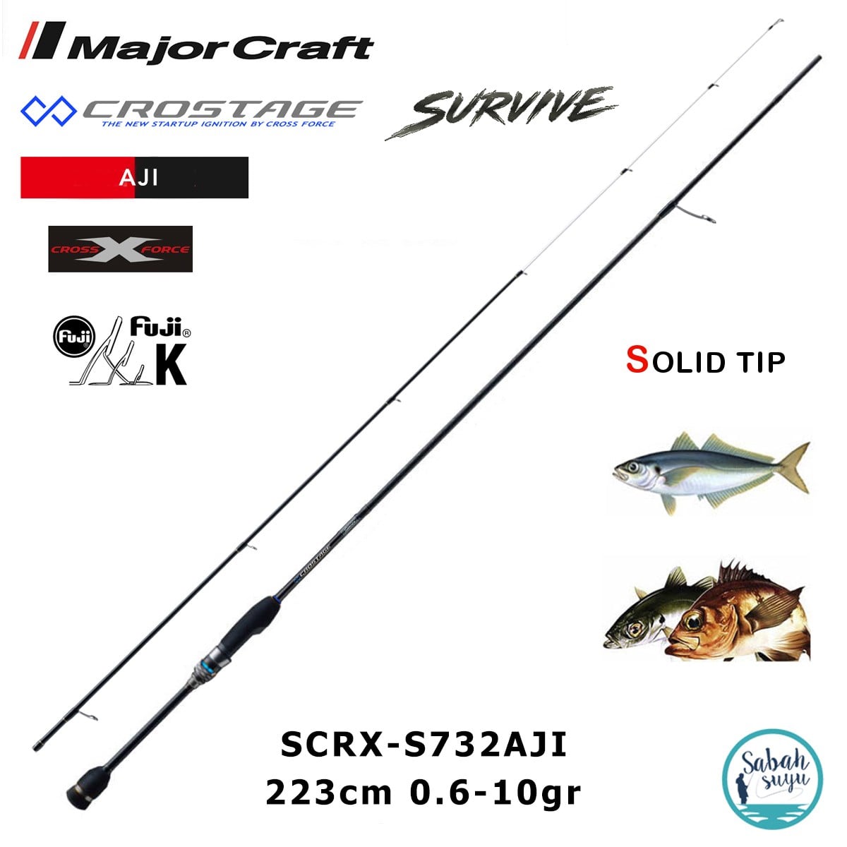 Major Craft Crostage Survive SCRX-S732AJI Solid 2.23mt 0.6-10gr (2P) LRF Kamış