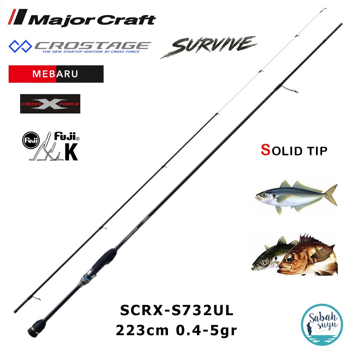 Major Craft Crostage Survive SCRX-S732UL Mebaru Solid 2.23mt 0.4-5gr (2P) LRF Kamış