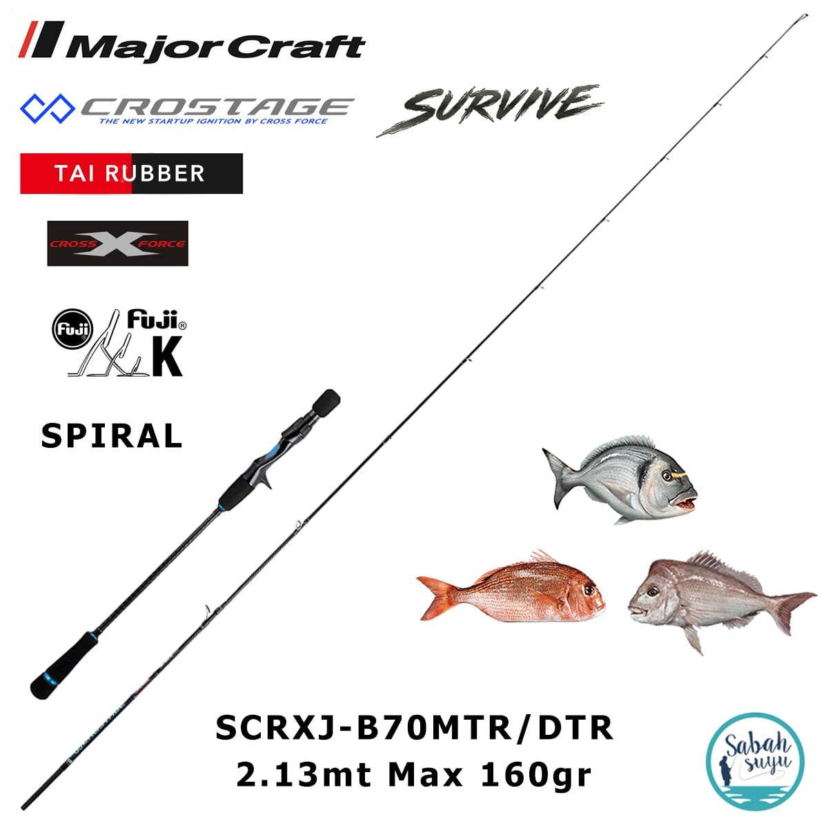 Major Craft Crostage Survive SCRXJ-B70MTR/DTR 2.13mt Max 160gr (S2P) Tetikli Tai Rubber Kamış