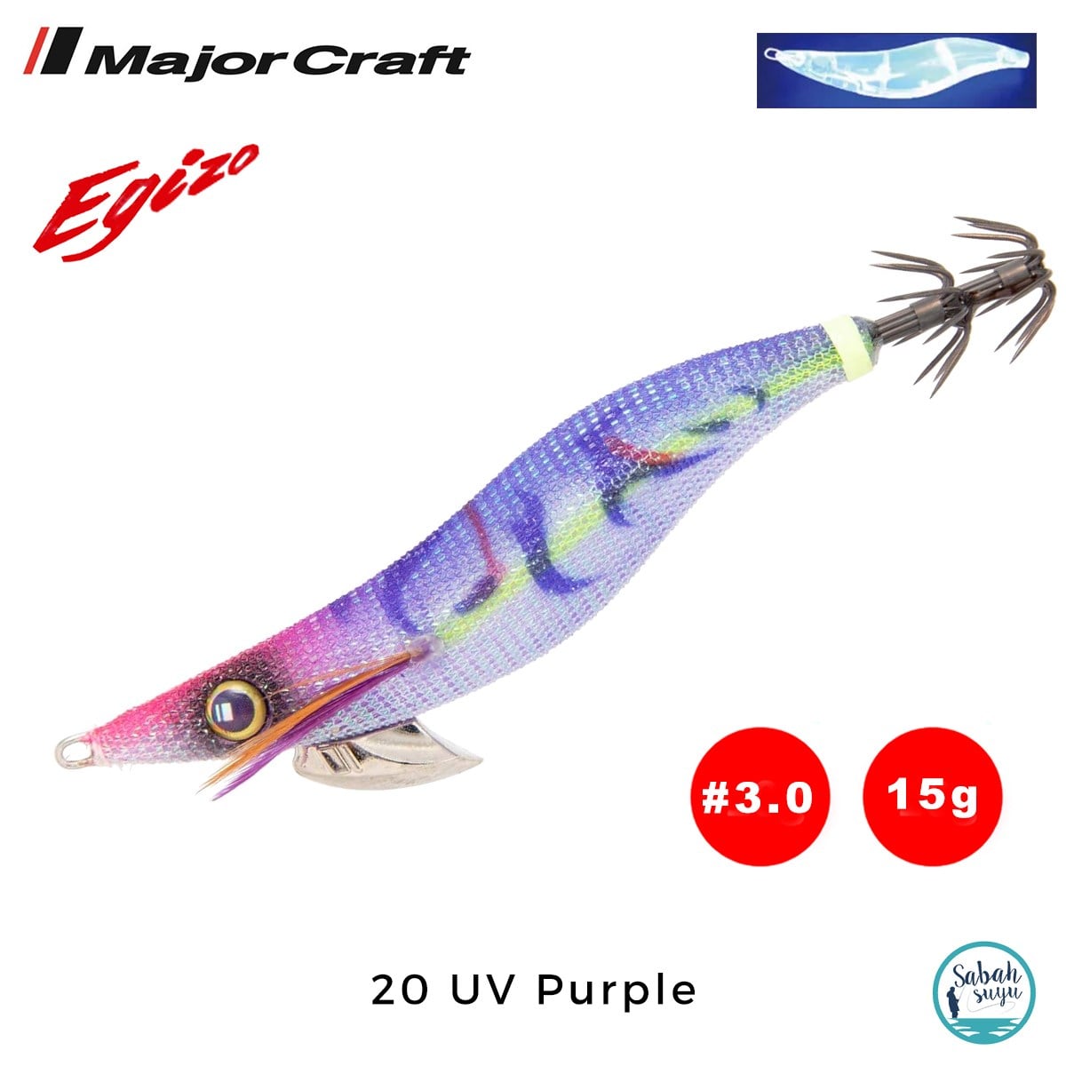 Major Craft Egi Sutte Kalamar Zokası EGZ-3.0 15gr #20 UV Purple