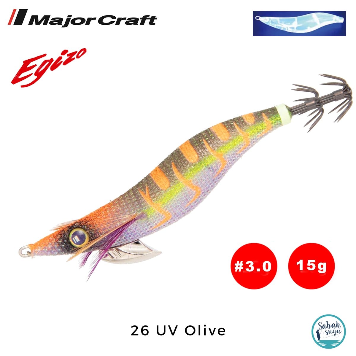 Major Craft Egi Sutte Kalamar Zokası EGZ-3.0 15gr #26 UV Olive