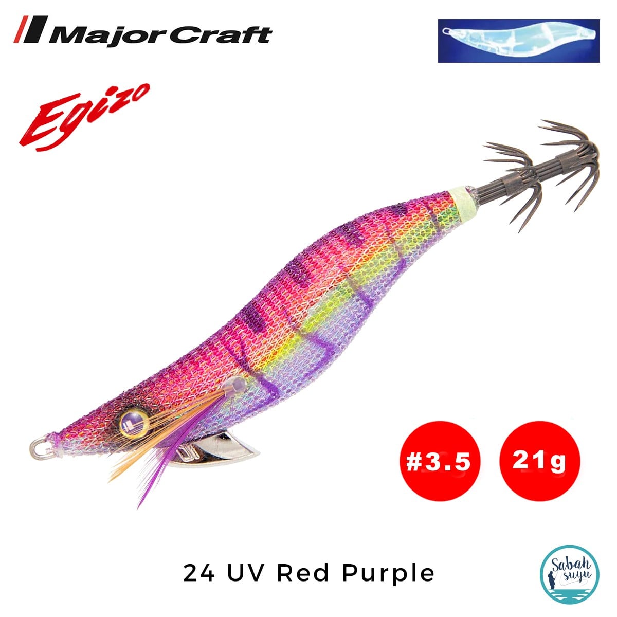 Major Craft Egi Sutte Kalamar Zokası EGZ-3.5 21gr #24 UV Red Purple