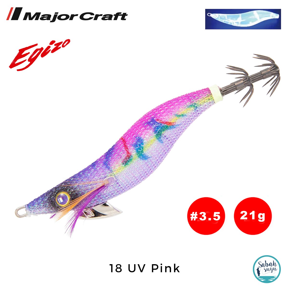 Major Craft Egi Sutte Kalamar Zokası EGZ-3.5 21gr #18 UV Pink