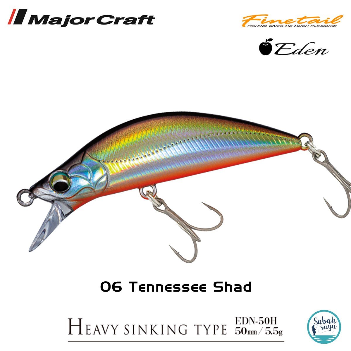 Major Craft Finetail Eden 50HS 5.5gr LRF Sahte Balık # 06 Tennessee Shad