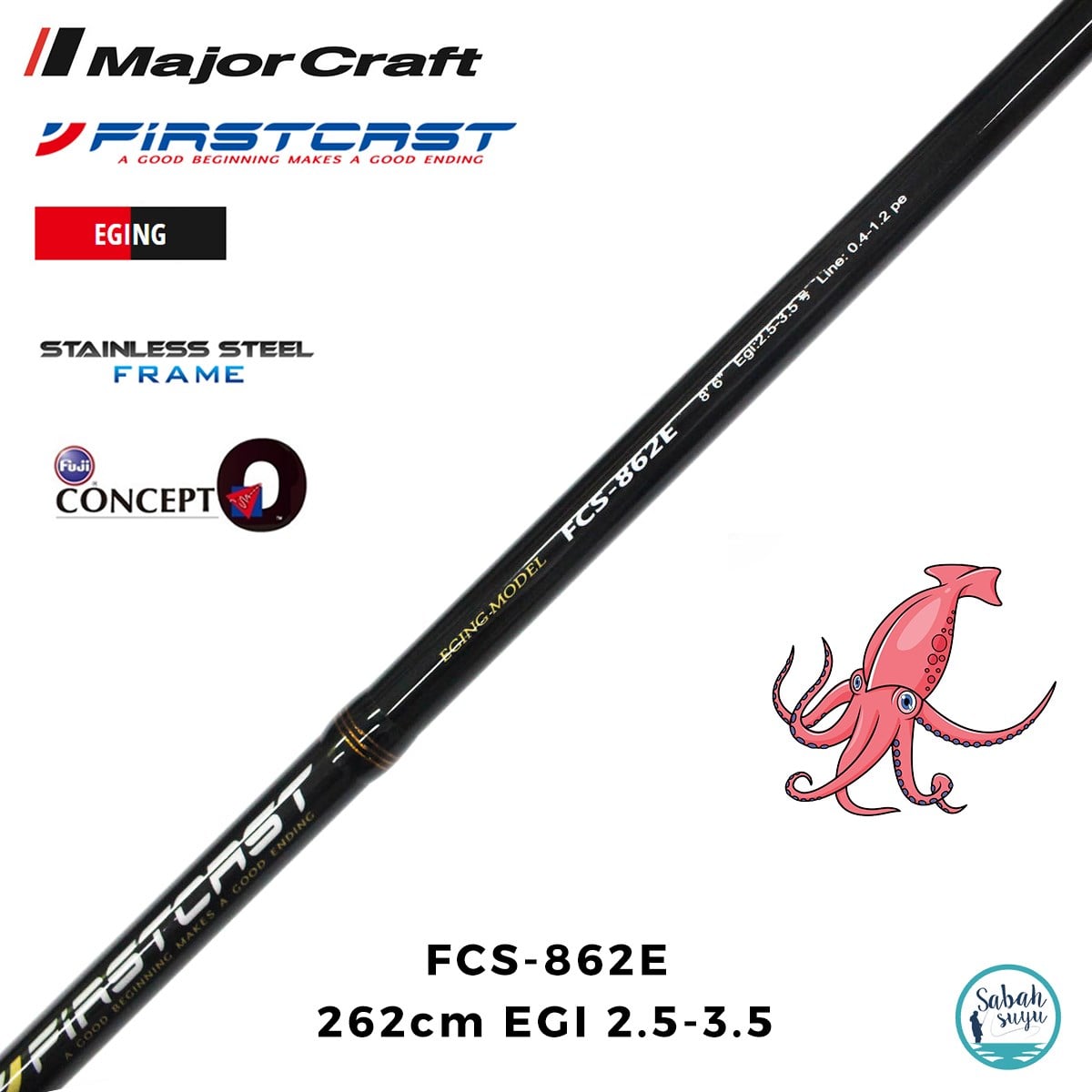 Major Craft Firstcast FCS-862E Eging 262cm EGI 2.5-3.5 (2P) Spin Kamış