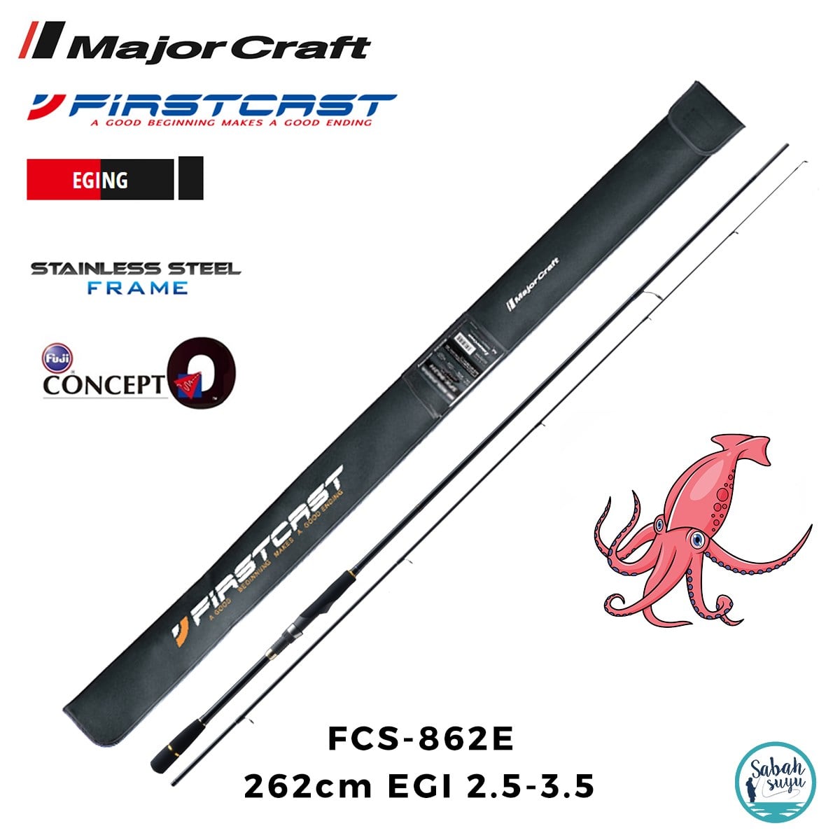 Major Craft Firstcast FCS-862E Eging 262cm EGI 2.5-3.5 (2P) Spin Kamış