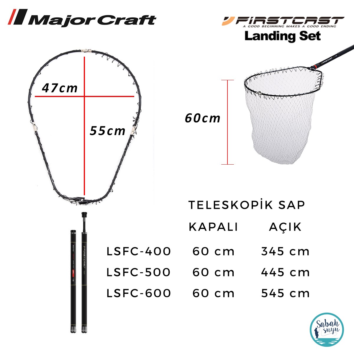Major Craft Firstcast LSFC-500 Teleskopik Katlanır Kepçe 5.00mt