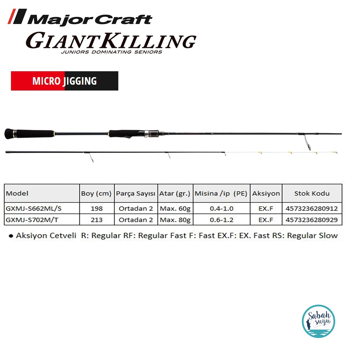 Major Craft Giant Killing GXMJ-S662ML/S 198cm Max 60gr (2P) Micro Jigging Kamış