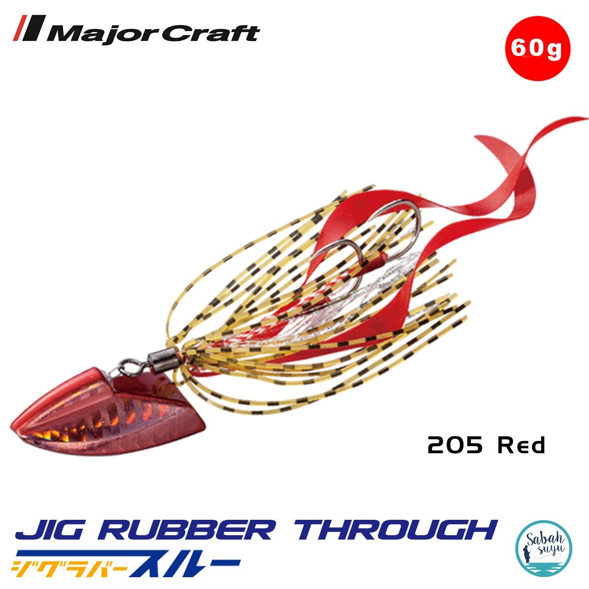 Major Craft Jig Rubber Through JRT-60gr 205 Red