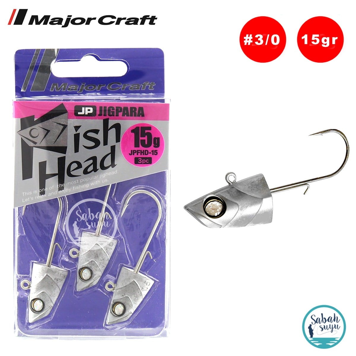 Major Craft Jigpara Fish Head JPFHD-15gr #3/0 (3 Adet)