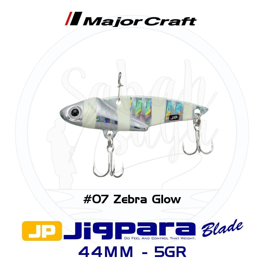 Major Craft Jigpara JPB-44 Blade Vibrasyon Jig 44mm 5gr #07 Zebra Glow