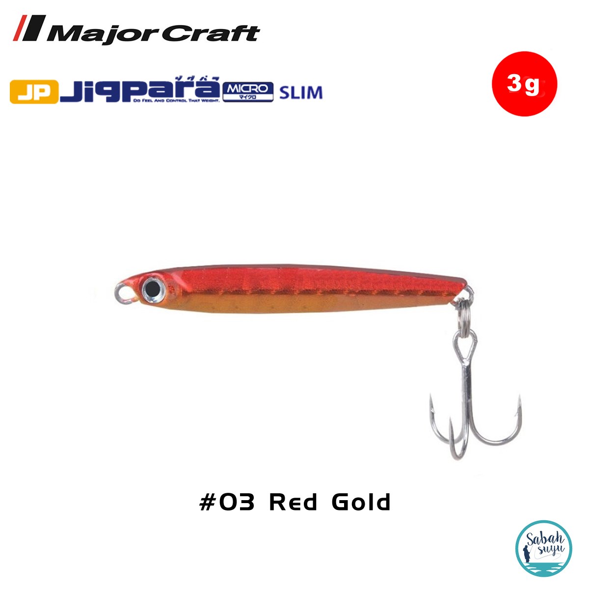Major Craft Jigpara Micro Slim JPMSL-3gr 35mm #03 Red Gold