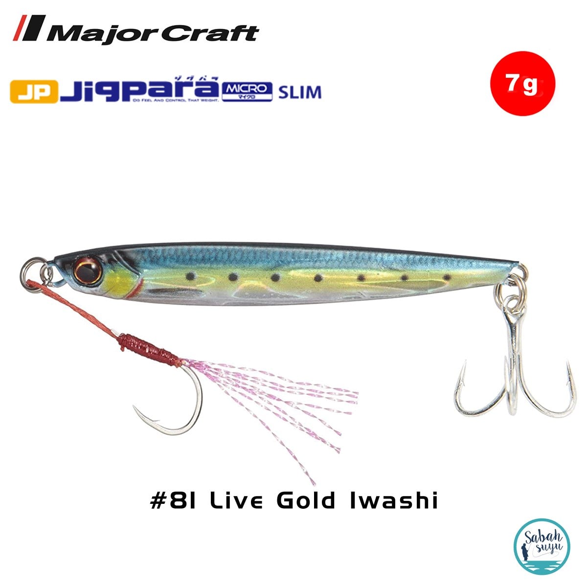 Major Craft Jigpara Micro Slim JPMSL-7gr 50mm #81 Live Gold Iwashi
