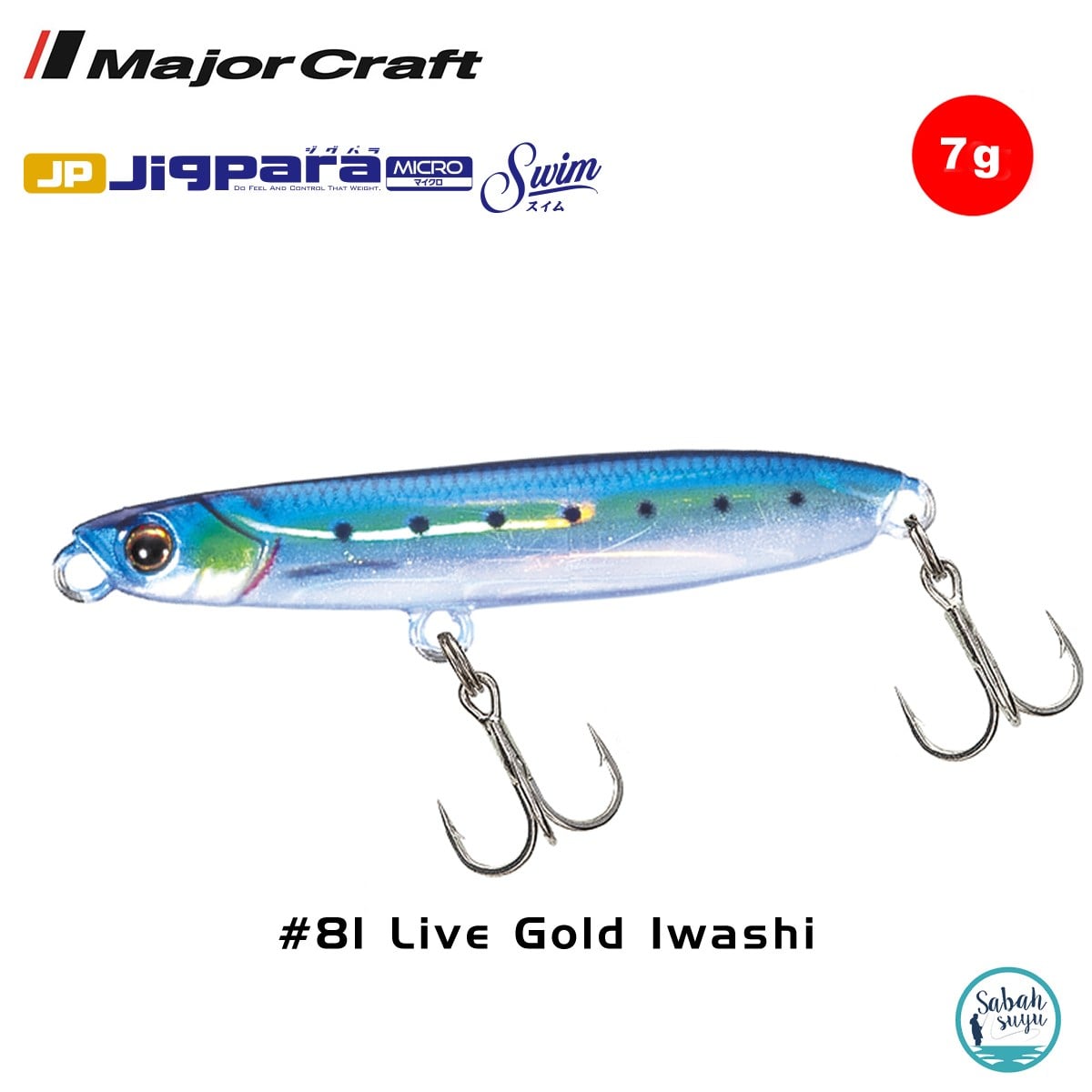 Major Craft Jigpara Micro Swim JPMSW-7gr 40mm #81 Live Gold Iwashi