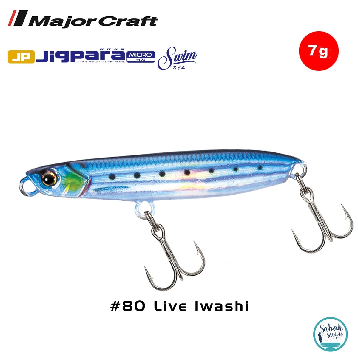 Major Craft Jigpara Micro Swim JPMSW-7gr 40mm #80 Live Iwashi