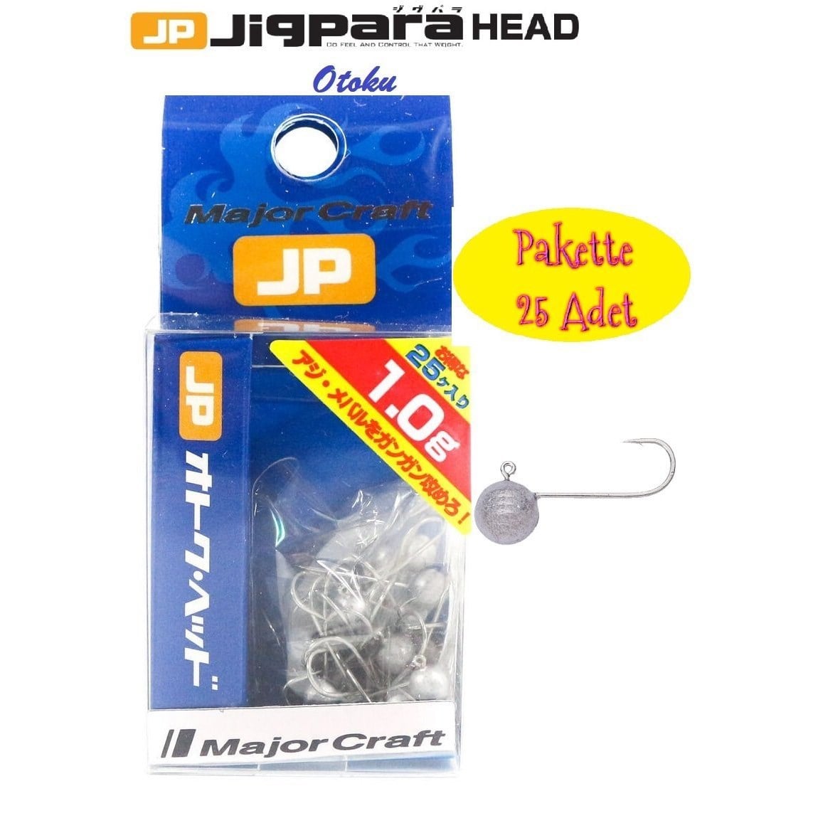 Major Craft Jigpara Otoku Head OTHD-1.0gr. (25pcs. Bag)