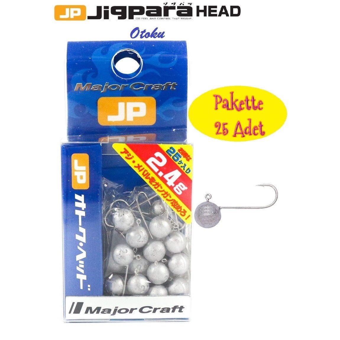 Major Craft Jigpara Otoku Head OTHD-2.4gr. (25pcs. Bag)