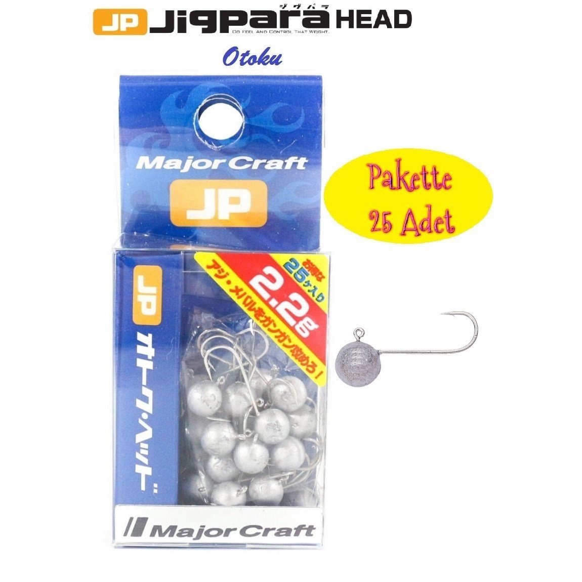 Major Craft Jigpara Otoku Head OTHD-2.2gr. (25pcs. Bag)