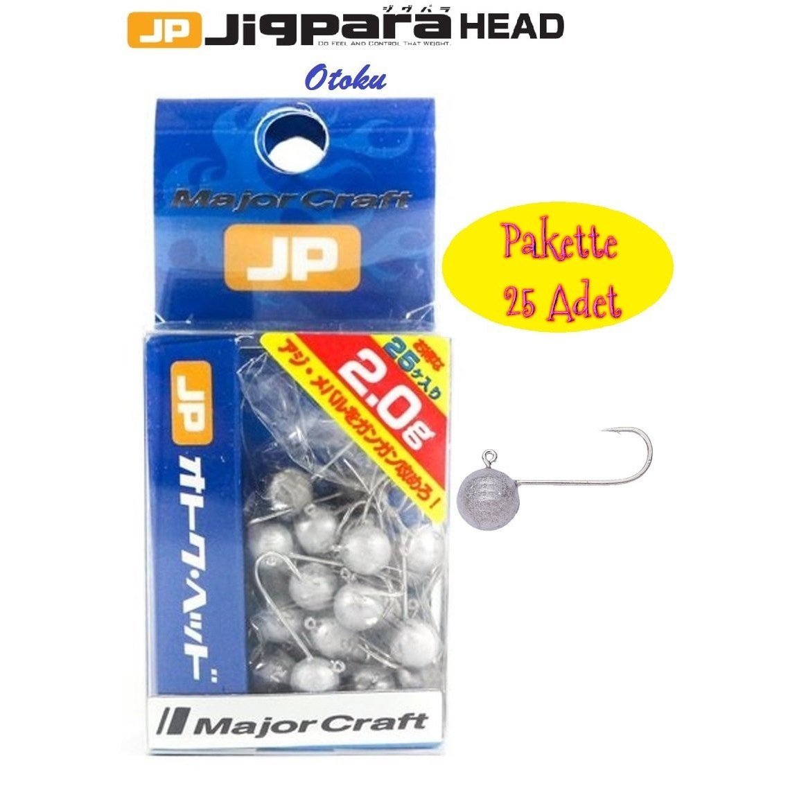 Major Craft Jigpara Otoku Head OTHD-2.0gr. (25pcs. Bag)