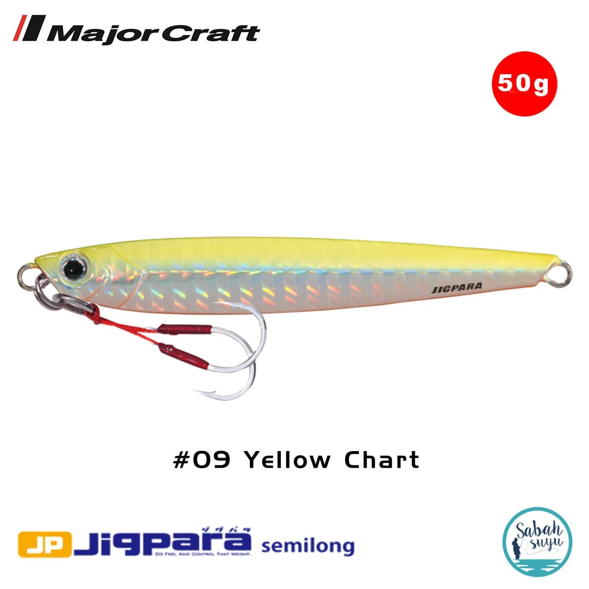 Major Craft Jigpara Semilong JPSL-50gr 110mm #09 Yellow Chart