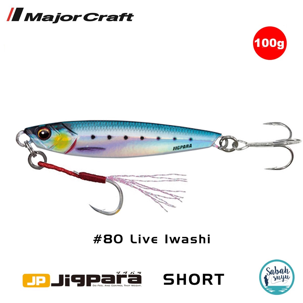 Major Craft Jigpara Short JPS-100gr 103mm #80 Live Iwashi