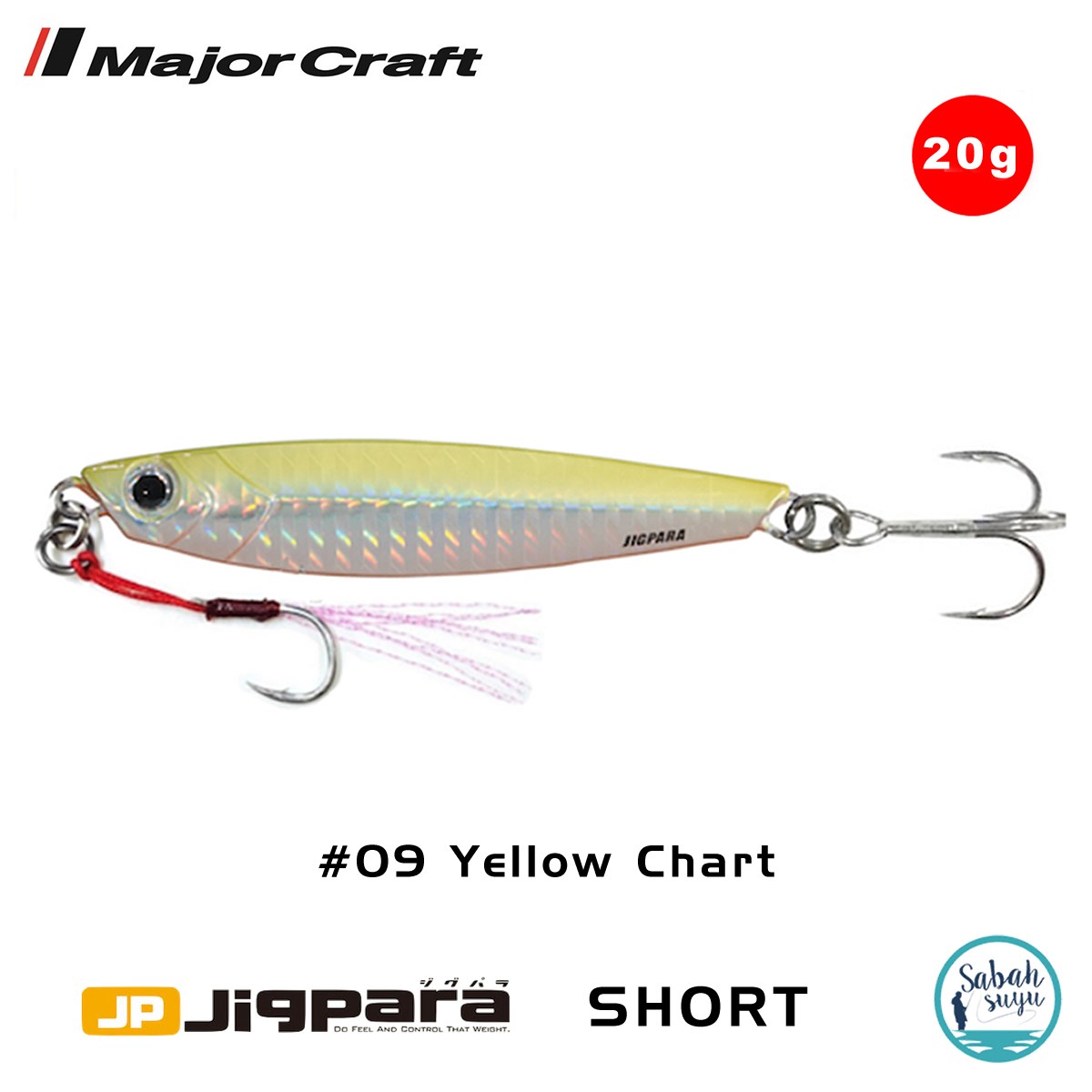 Major Craft Jigpara Short JPS-20gr 62mm #09 Yellow Chart