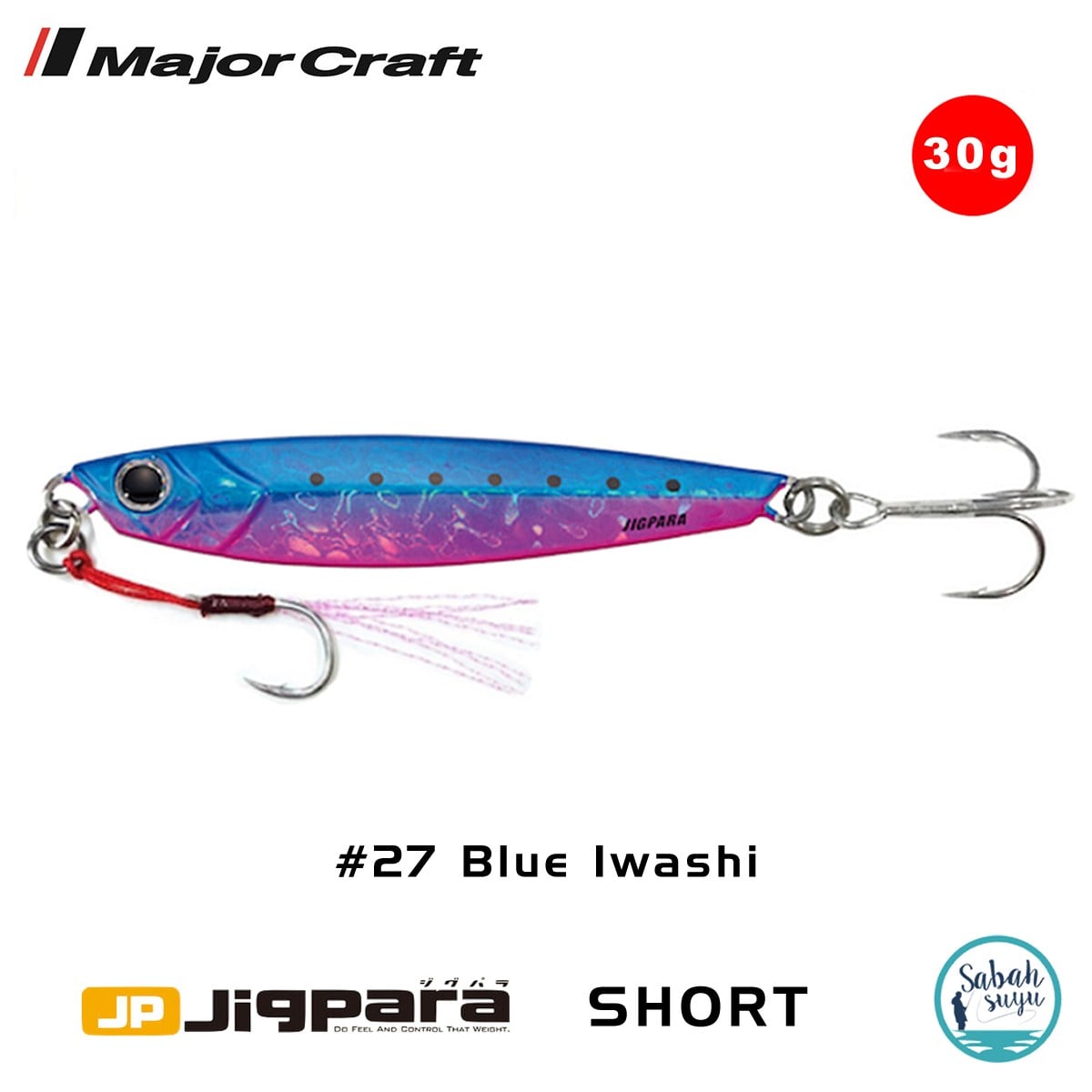 Major Craft Jigpara Short JPS-30gr 70mm #27 Blue Iwashi