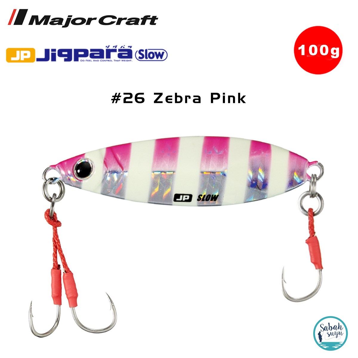 Major Craft Jigpara Slow JPSLOW-100gr 85mm #26 Zebra Pink