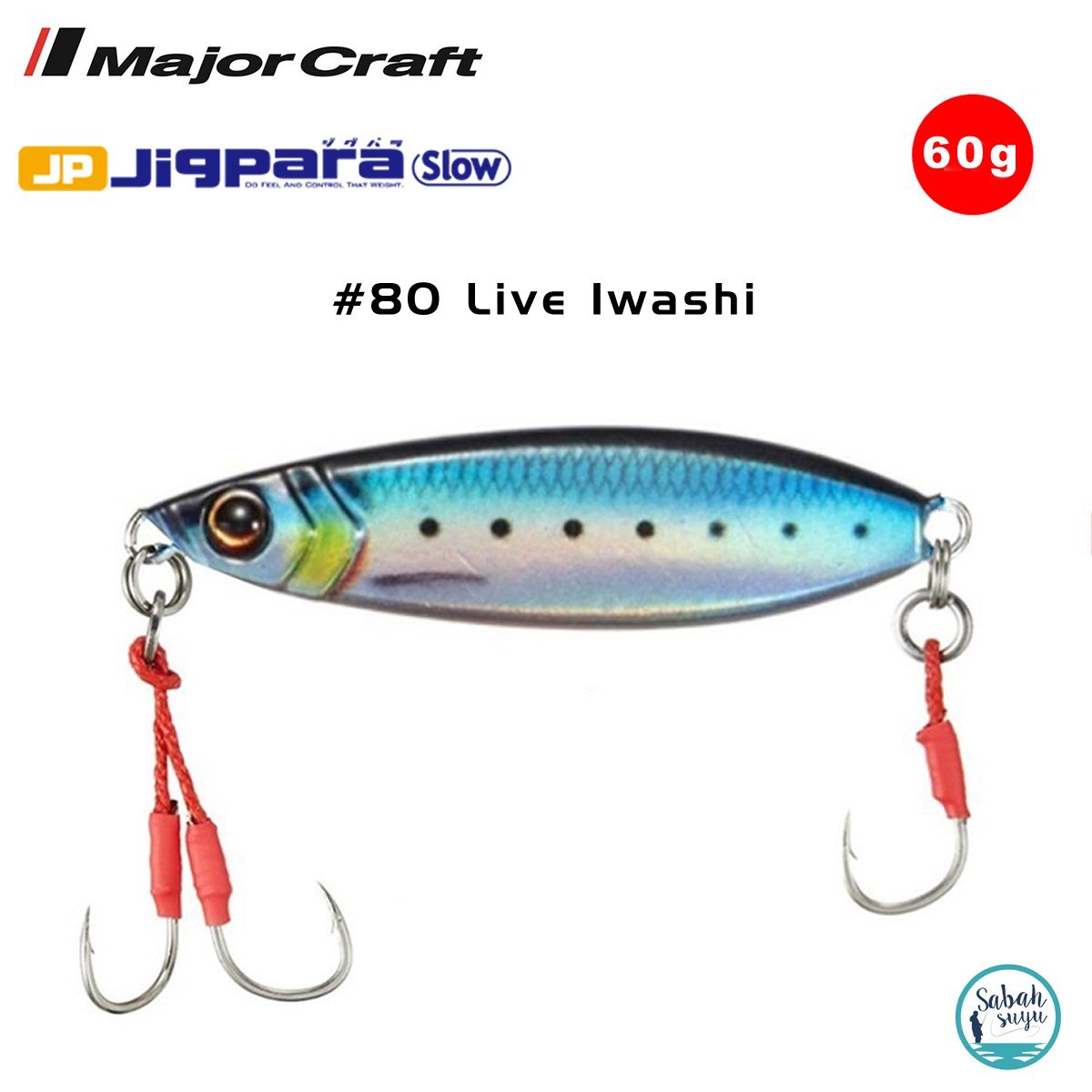 Major Craft Jigpara Slow JPSLOW-60gr 70mm #80 Live Iwashi
