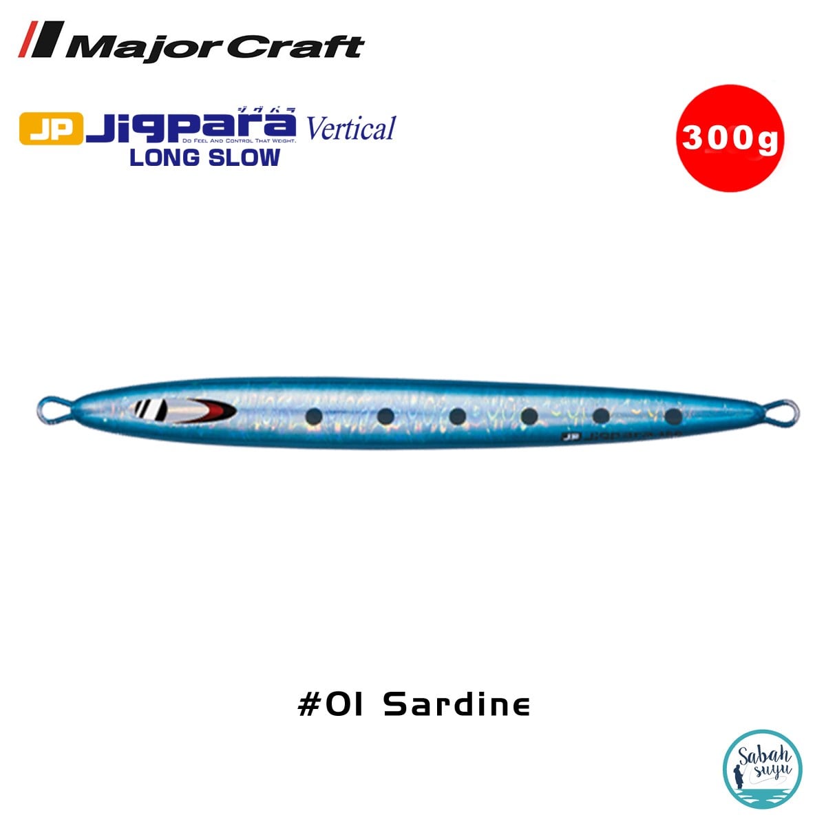 Major Craft Jigpara Vertical Long Slow JPVLS-300gr 208mm #01 Sardine