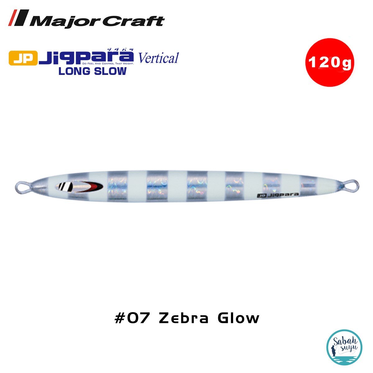 Major Craft Jigpara Vertical Long Slow JPVLS-120gr 152mm #07 Zebra Glow