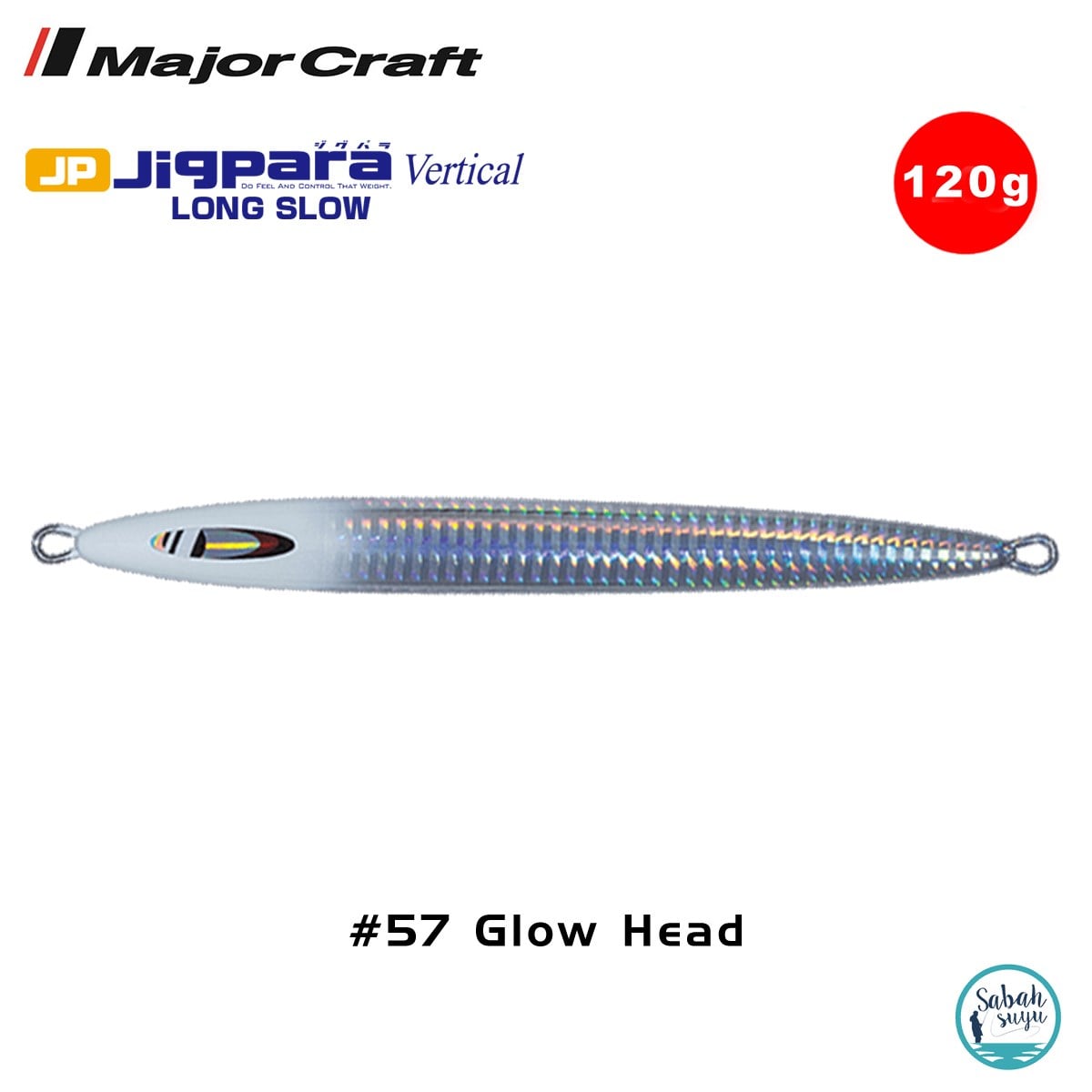 Major Craft Jigpara Vertical Long Slow JPVLS-120gr 152mm #57 Glow Head