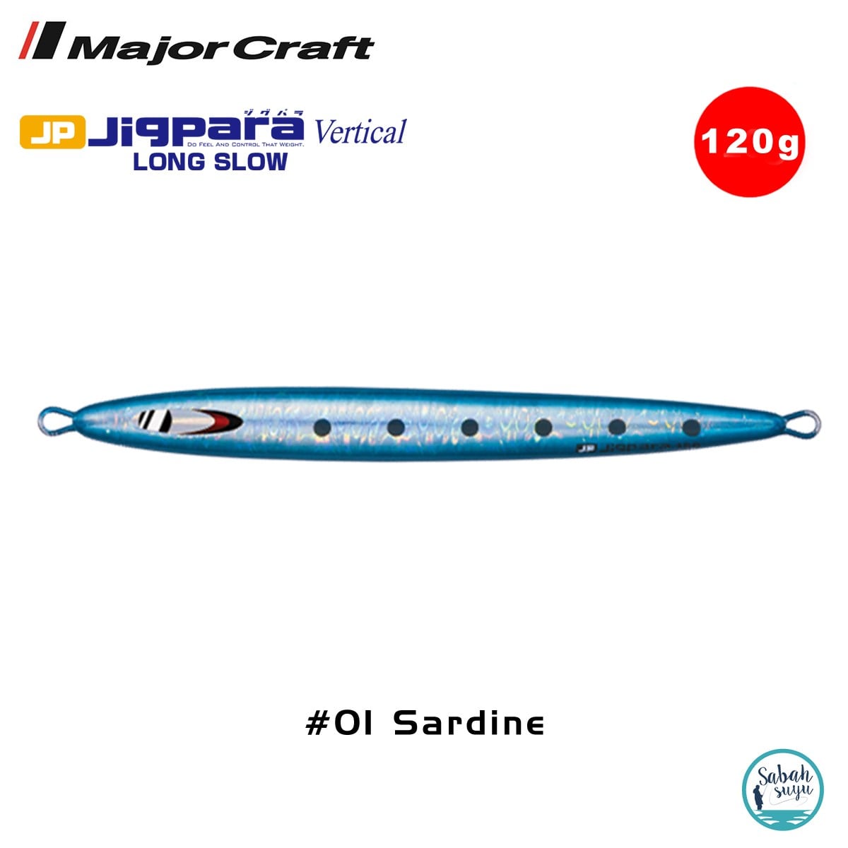 Major Craft Jigpara Vertical Long Slow JPVLS-120gr 152mm #01 Sardine