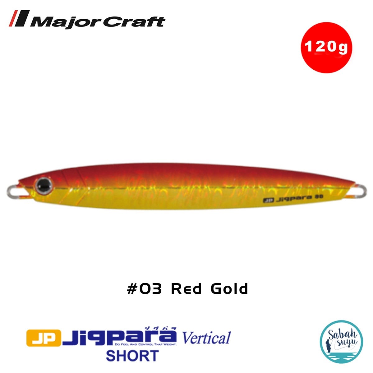 Major Craft Jigpara Vertical Short JPV-120gr 135mm #03 Red Gold