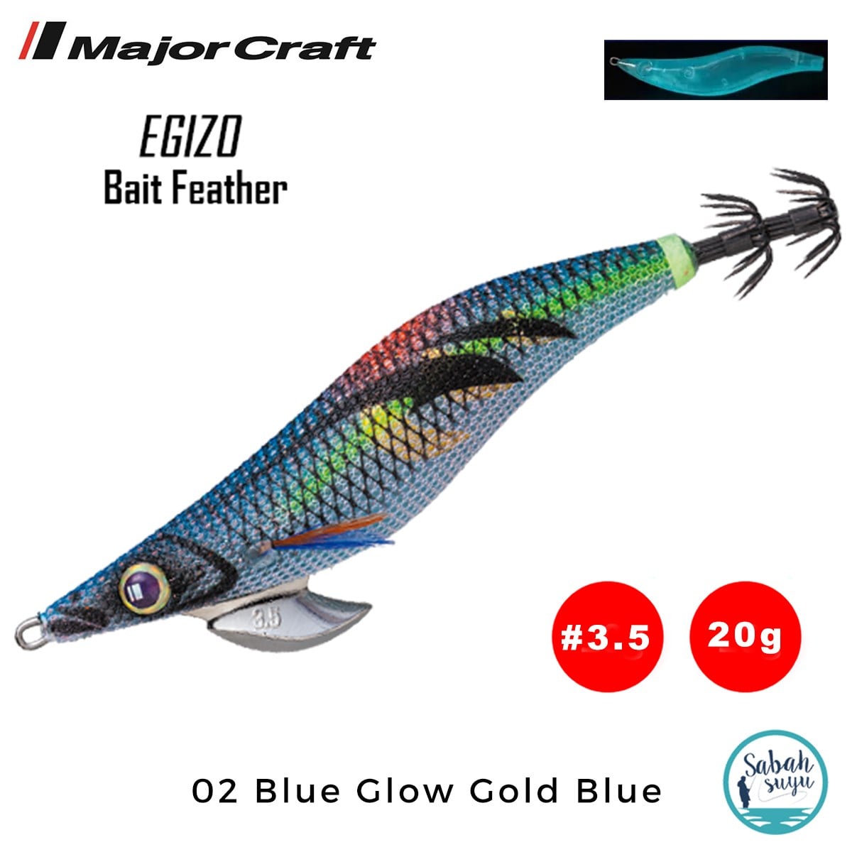Major Craft Kalamar Zokası EBF-3.5 20gr #02 Blue Glow Gold Blue