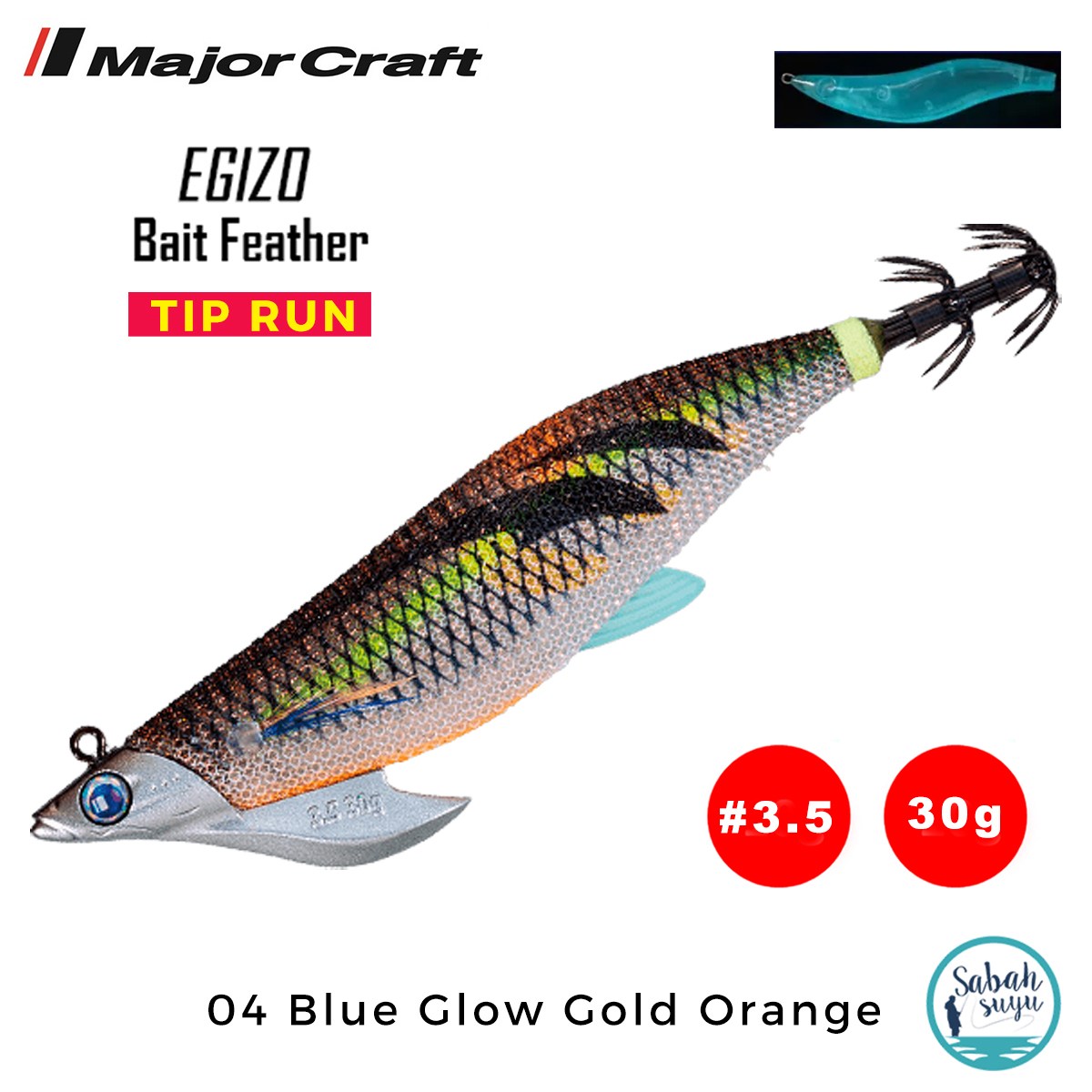 Major Craft Kalamar Zokası EBFT-3.5 30gr #04 Blue Glow Gold Orange