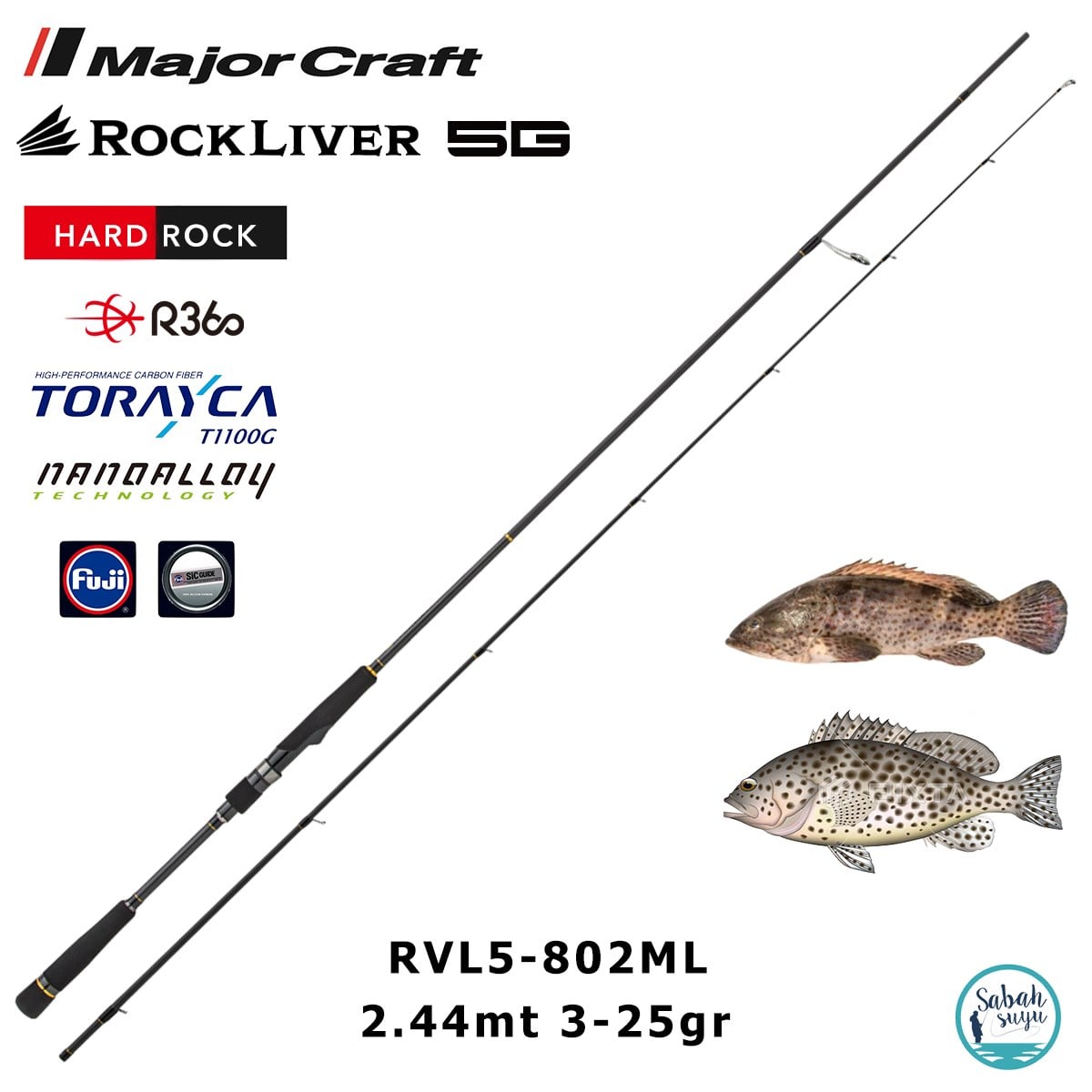 Major Craft Rockliver 5G RV5-802ML 2.44mt 3-25gr (2P) Spin Kamış