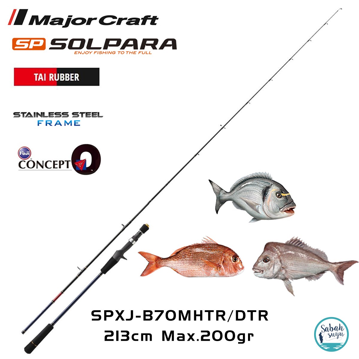 Major Craft Solpara SPXJ-B70MHTR/DTR 213cm Max 200gr (S2P) Tetikli Tai Rubber Kamış