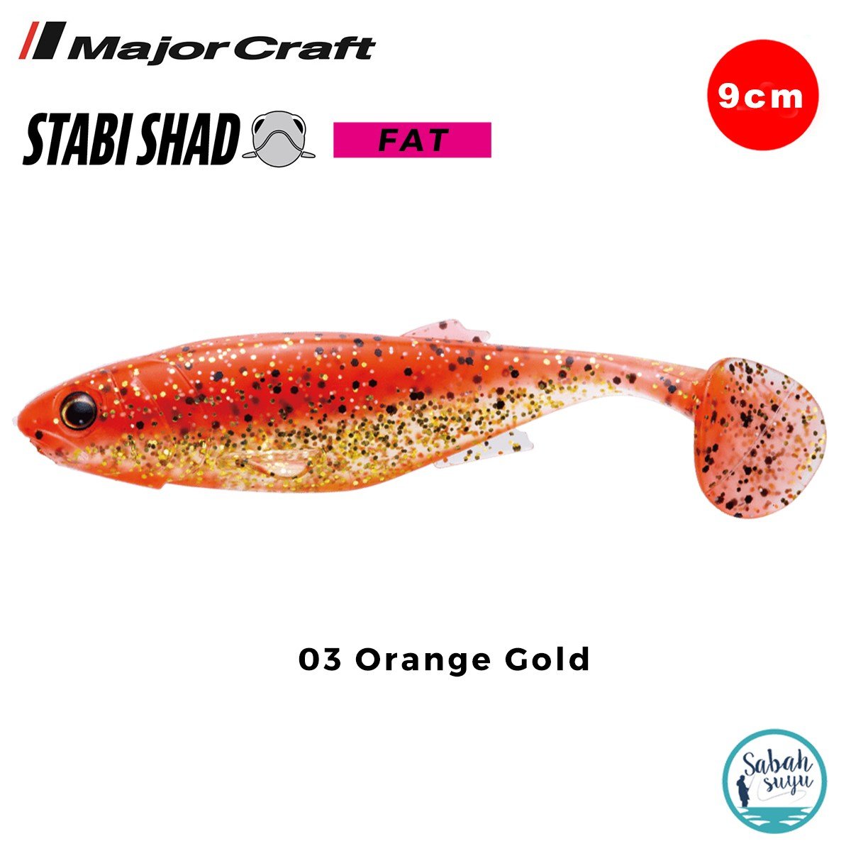 Major Craft Stabi Shad Fat 9cm Silikon Balık #03 Orange Gold