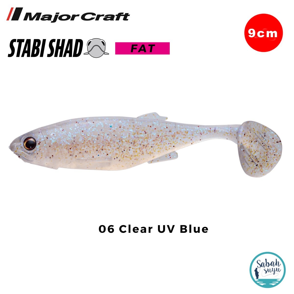 Major Craft Stabi Shad Fat 9cm Silikon Balık #06 Clear UV Blue